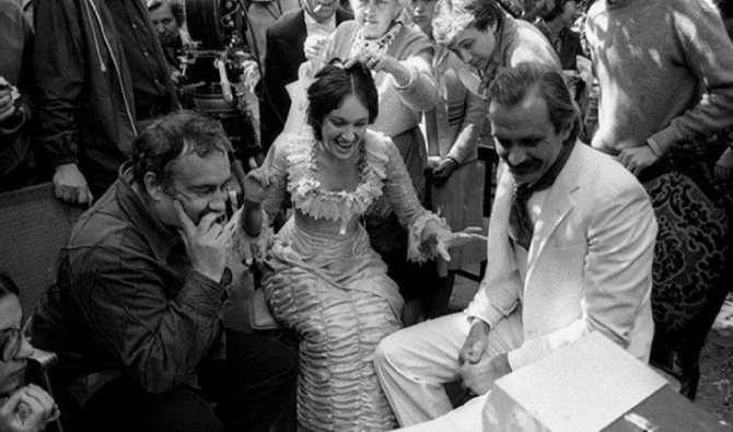Лариса Гузеева и Никита Михалков на съемках «Жестокого романса»